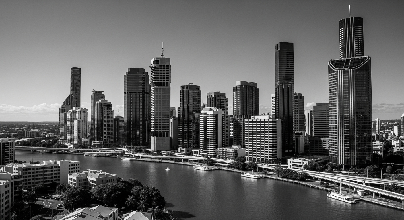 Brisbane city skyline at dusk