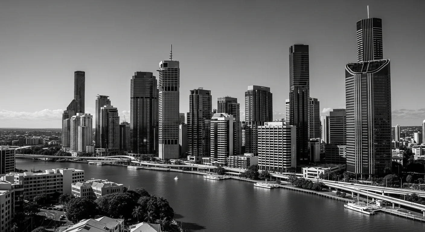 Brisbane city skyline at dusk