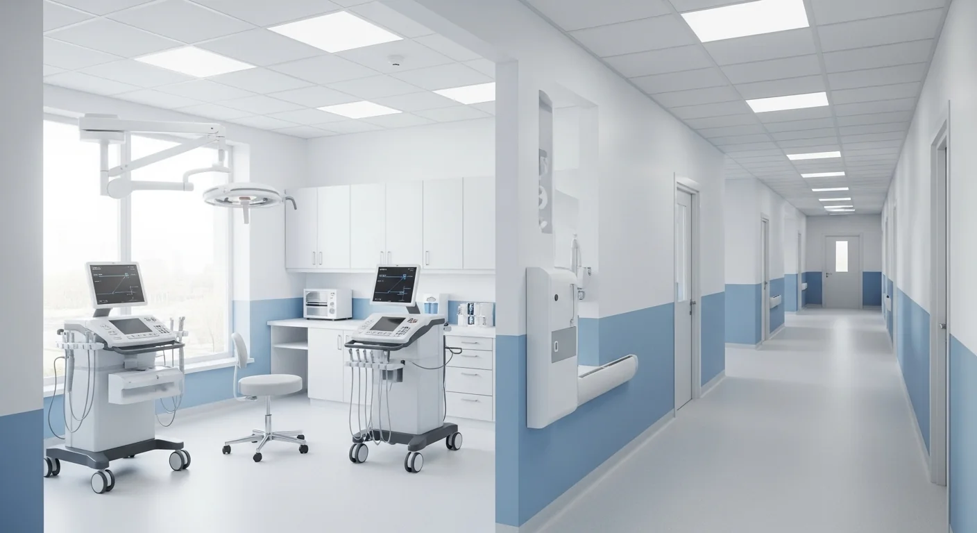 Modern healthcare facility interior representing medical practice advisory